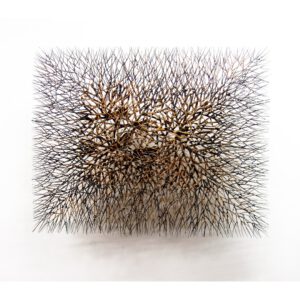 ZT wandobject gelast staal h. 80 x br. 100 x d. 25 cm. verkocht