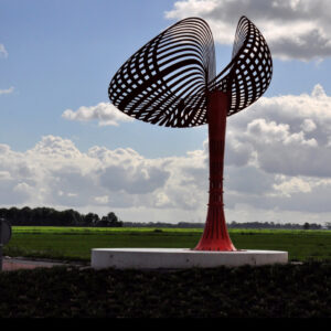 Met elkaar verweven (gepolychromeerd staal, Genemuiden, 2015)